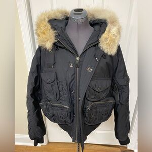 Polo by Ralph Lauren Military Down Coyote Fur Bomber Jacket